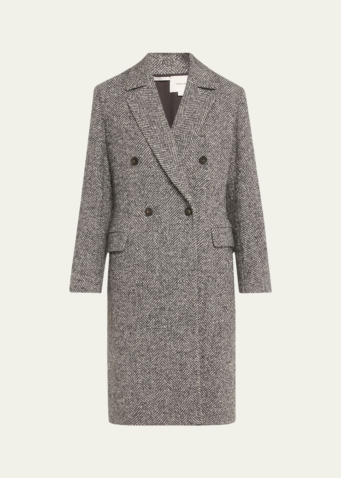 Herringbone Double Breasted Coat
