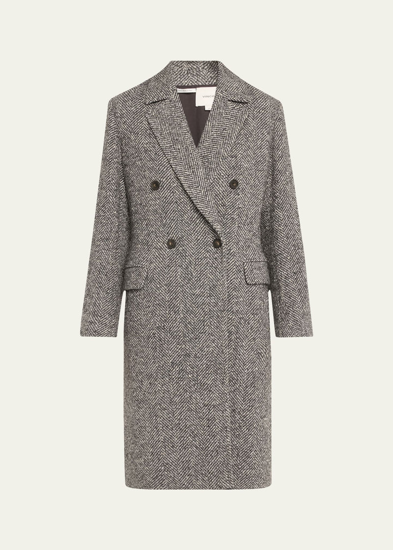 Herringbone Double Breasted Coat