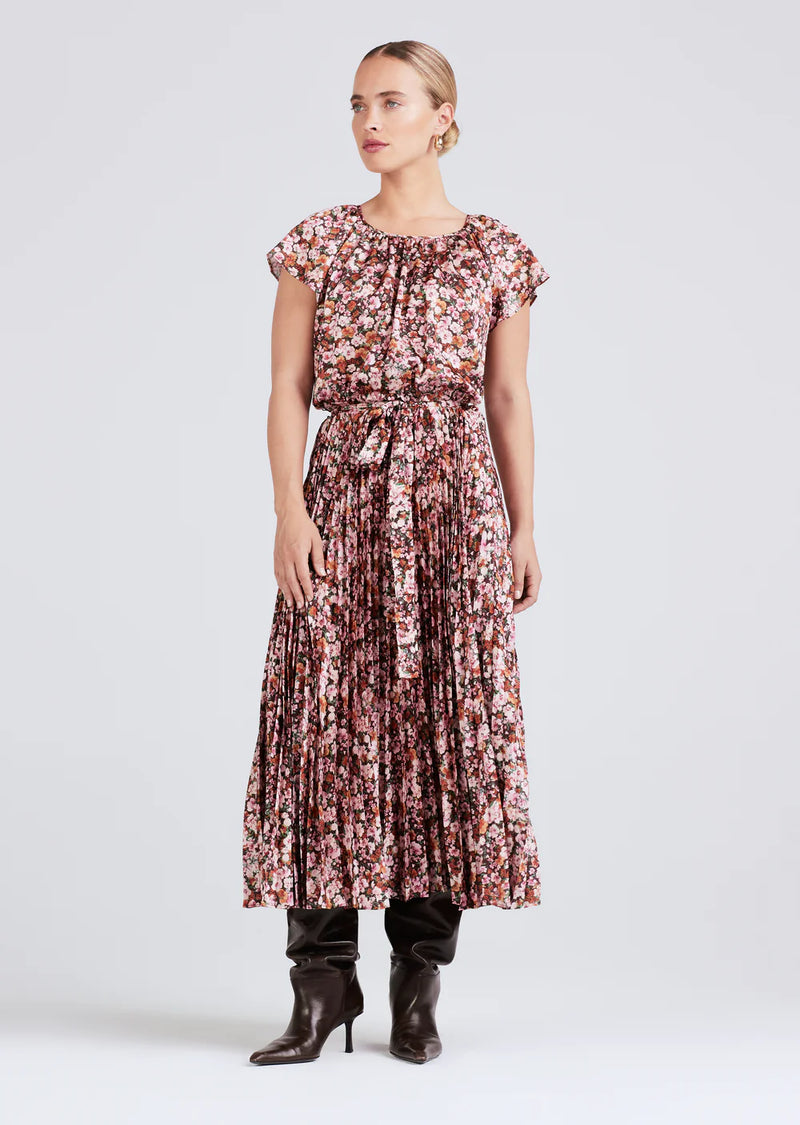 Demetria Flutter Sleeve Midi Dress