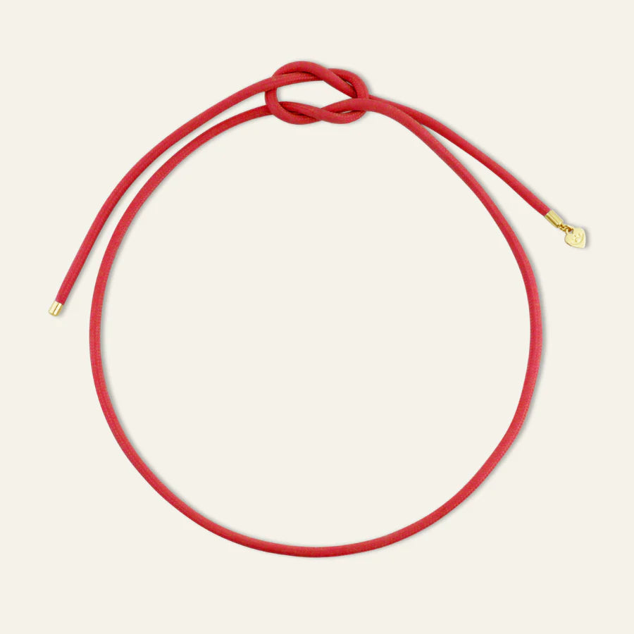 Red Coral Necklace Cord & Always Disc Charm