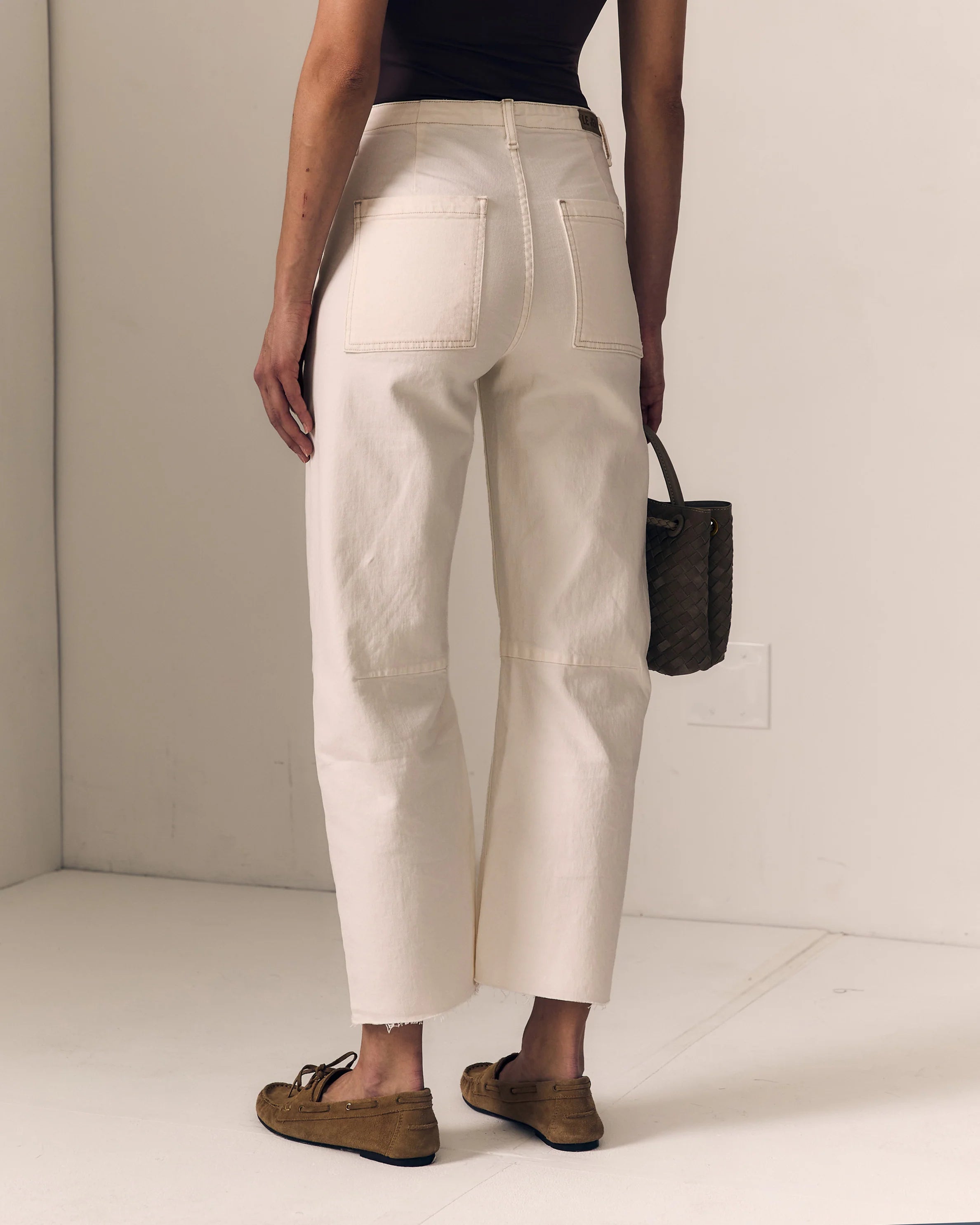 Le Jean Utility Soft Barrel Jeans - Bone