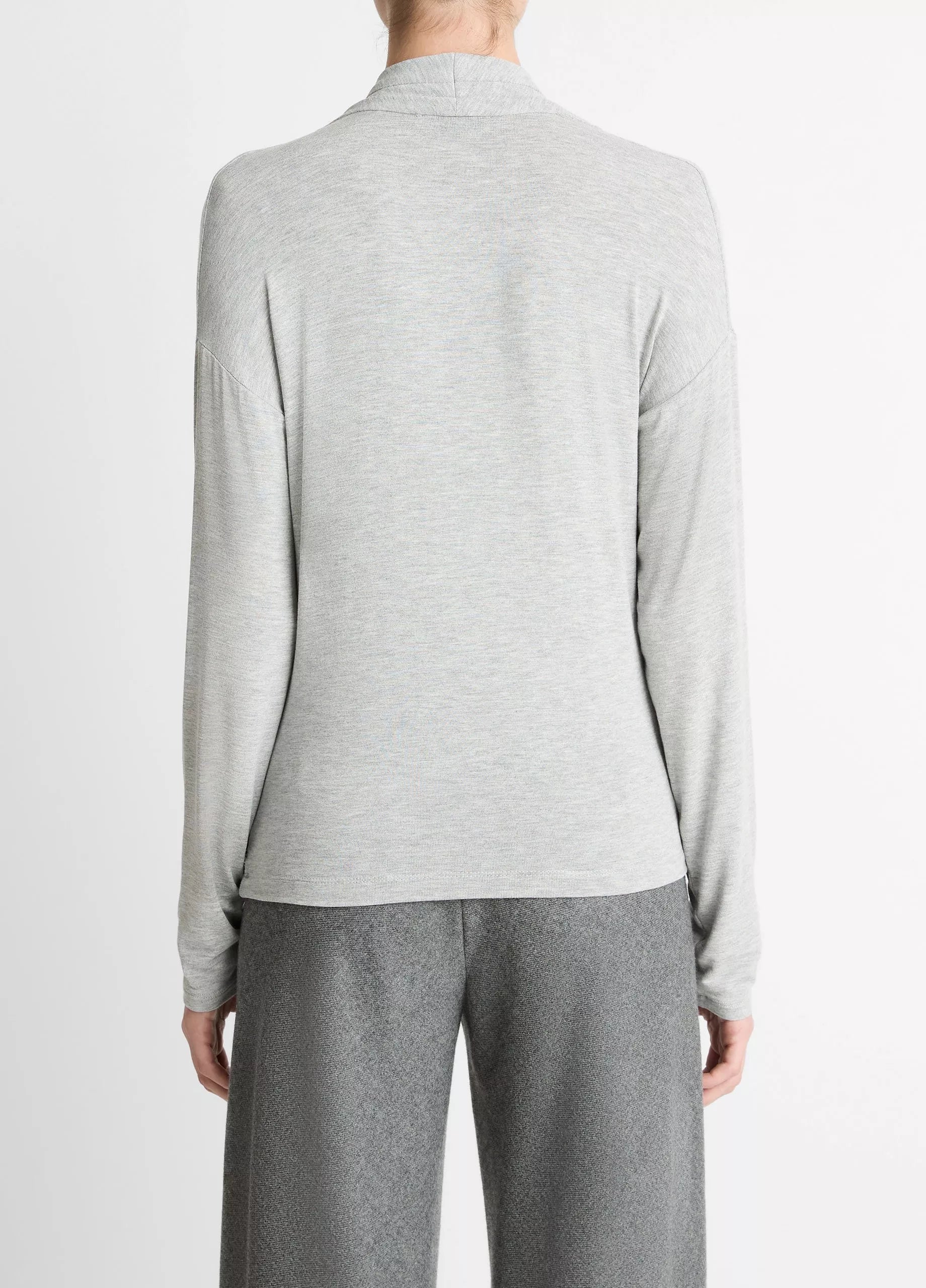 Vince Relaxed Fixed-Wrap Jersey Top