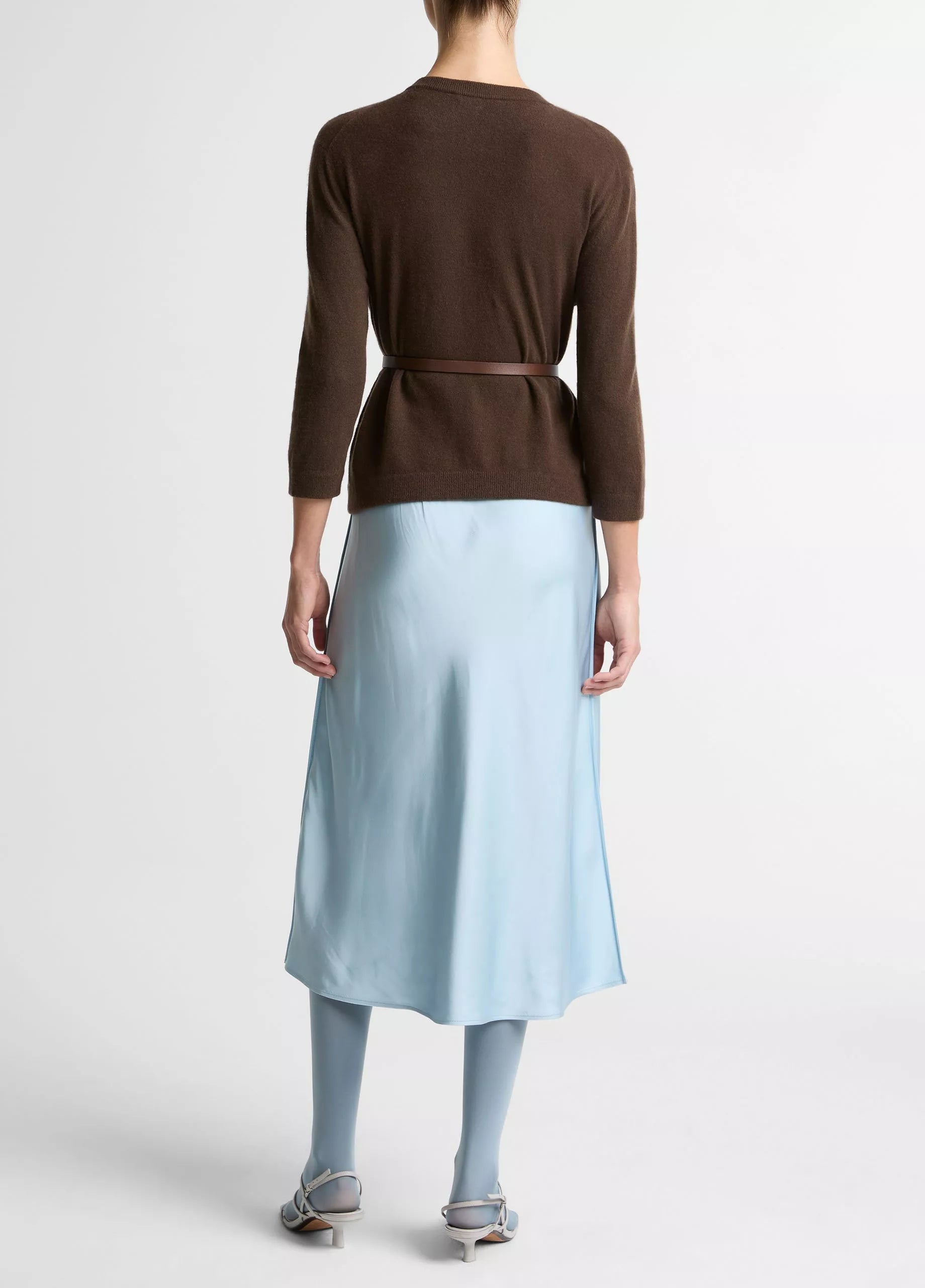 Vince Matte Satin Slip Skirt