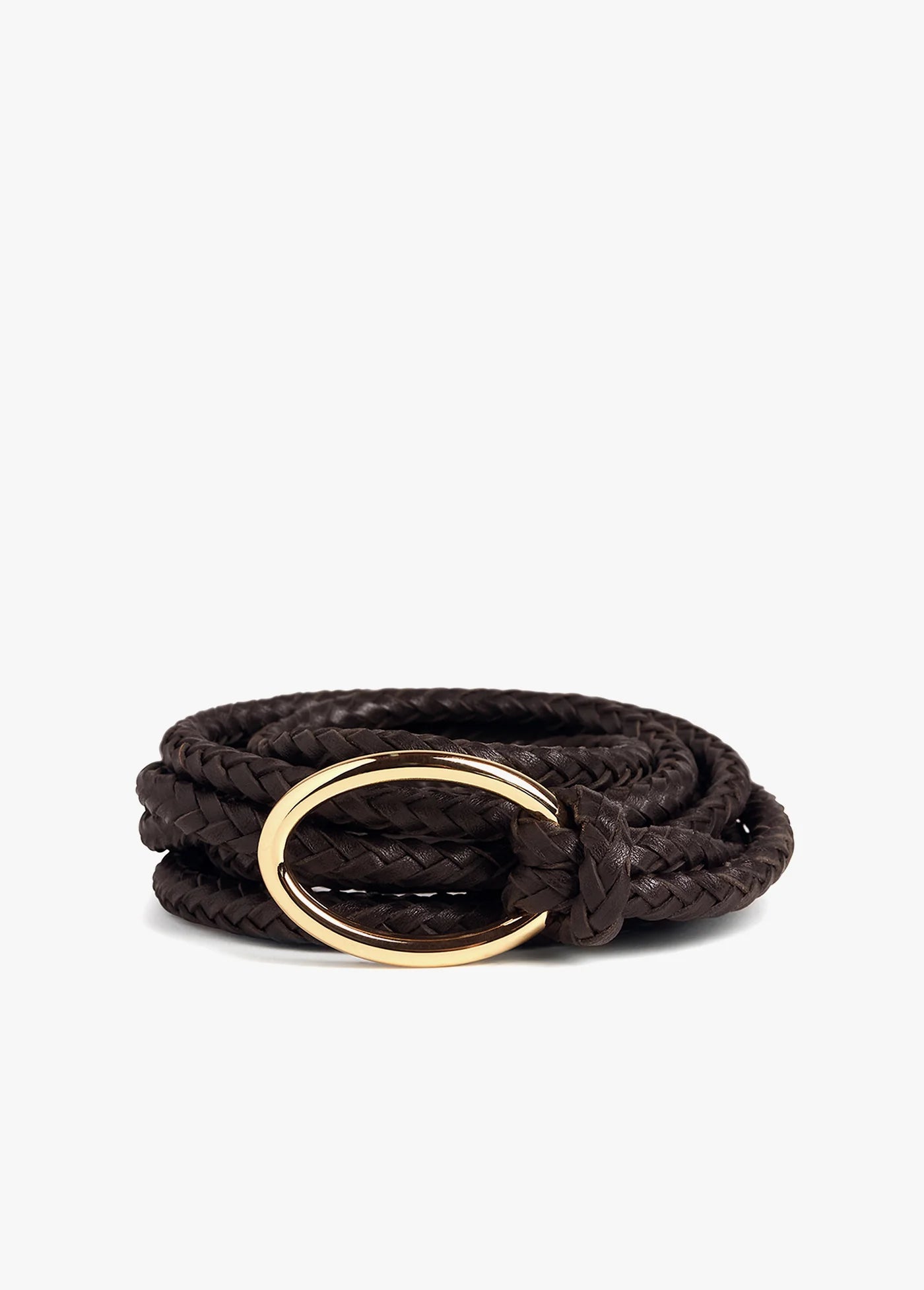 The Woven Knot Belt - Dark Brown Polished