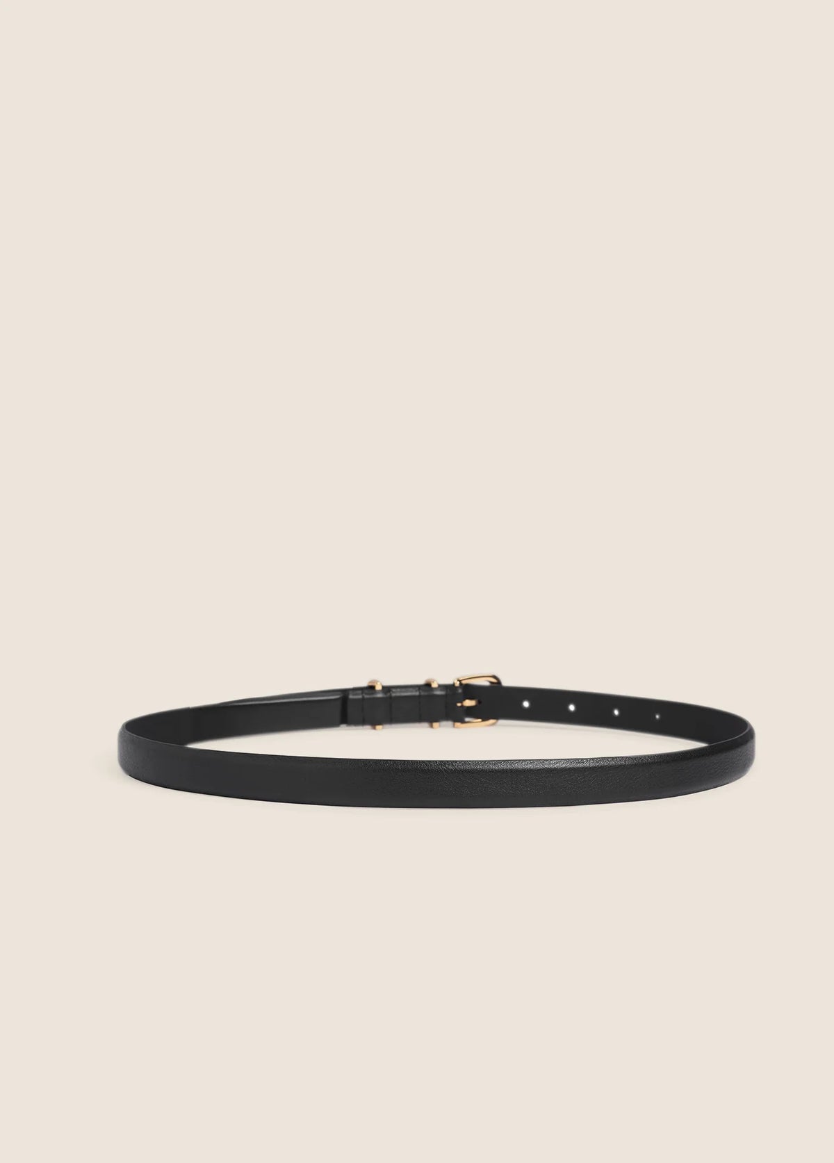 Favorite Daughter The Skinny Jordan Belt - Black Polished Gold