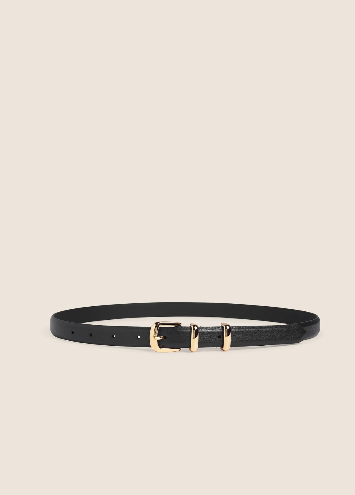 Favorite Daughter The Skinny Jordan Belt - Black Polished Gold