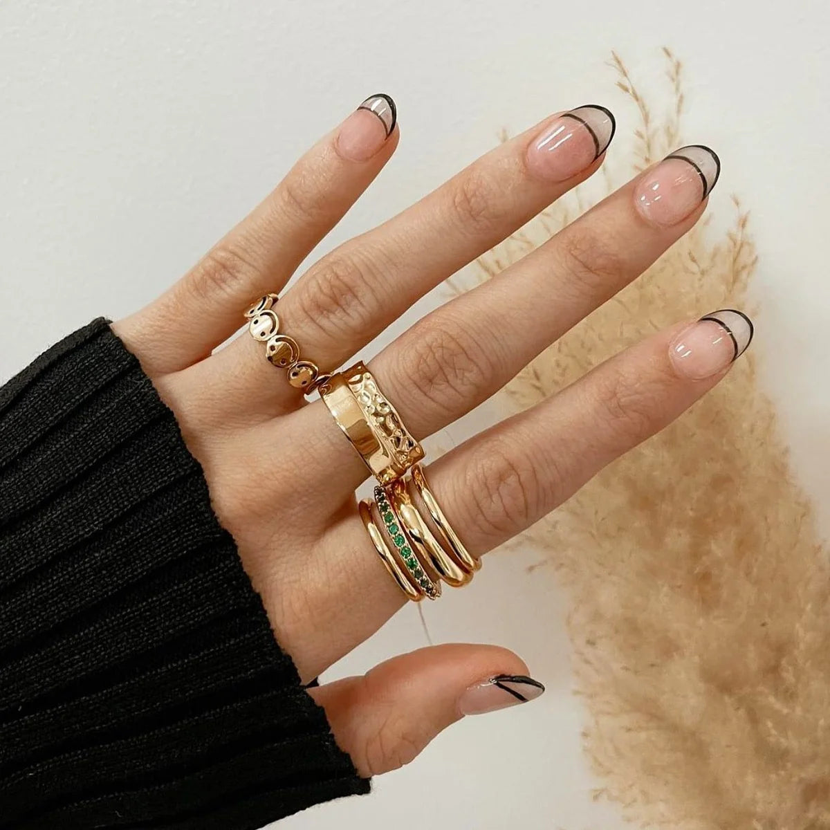 Sahira Jasper 18K Gold Plated Band Ring