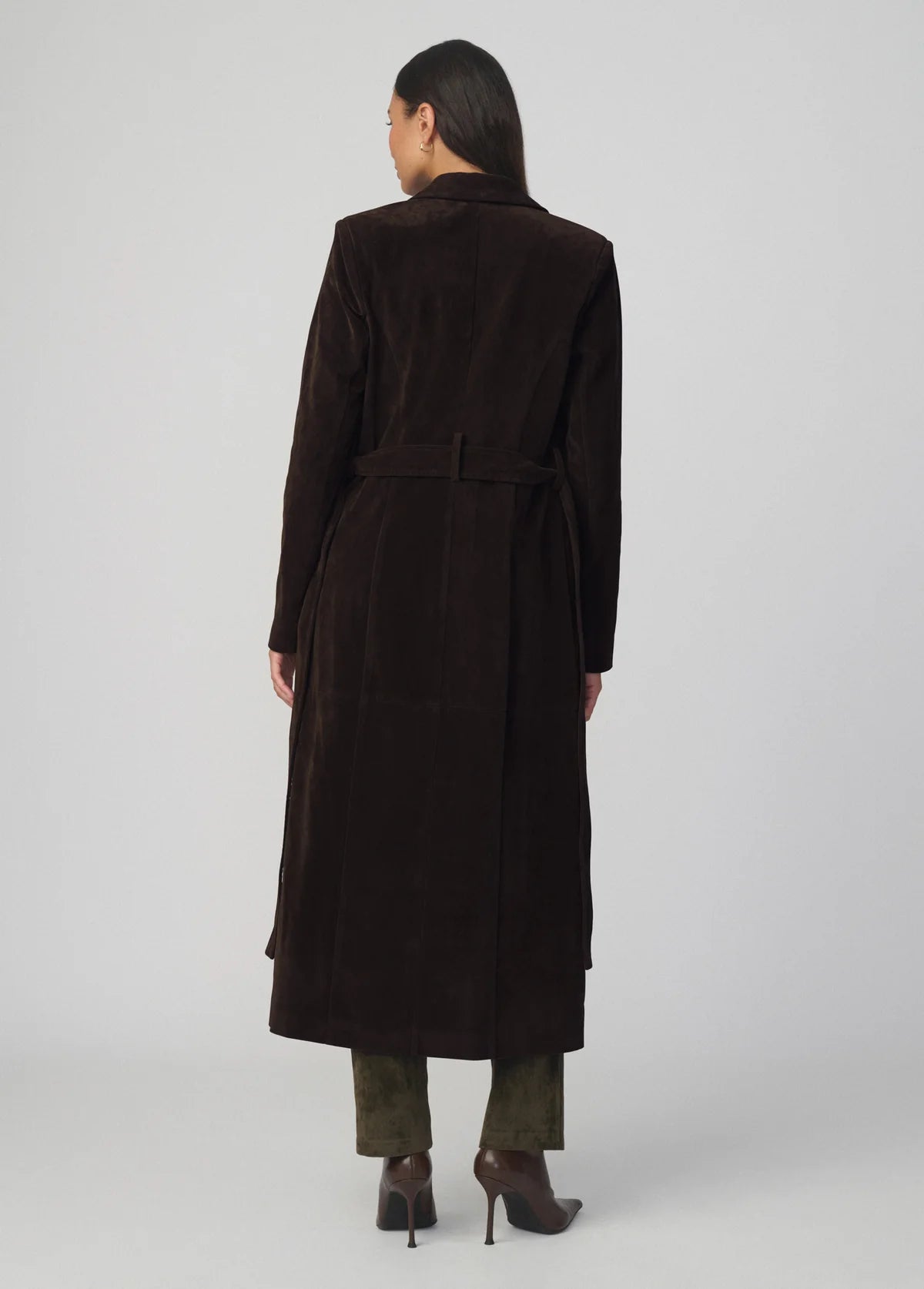 Joe's The Vegan Suede Long Coat - Dark Chocolate