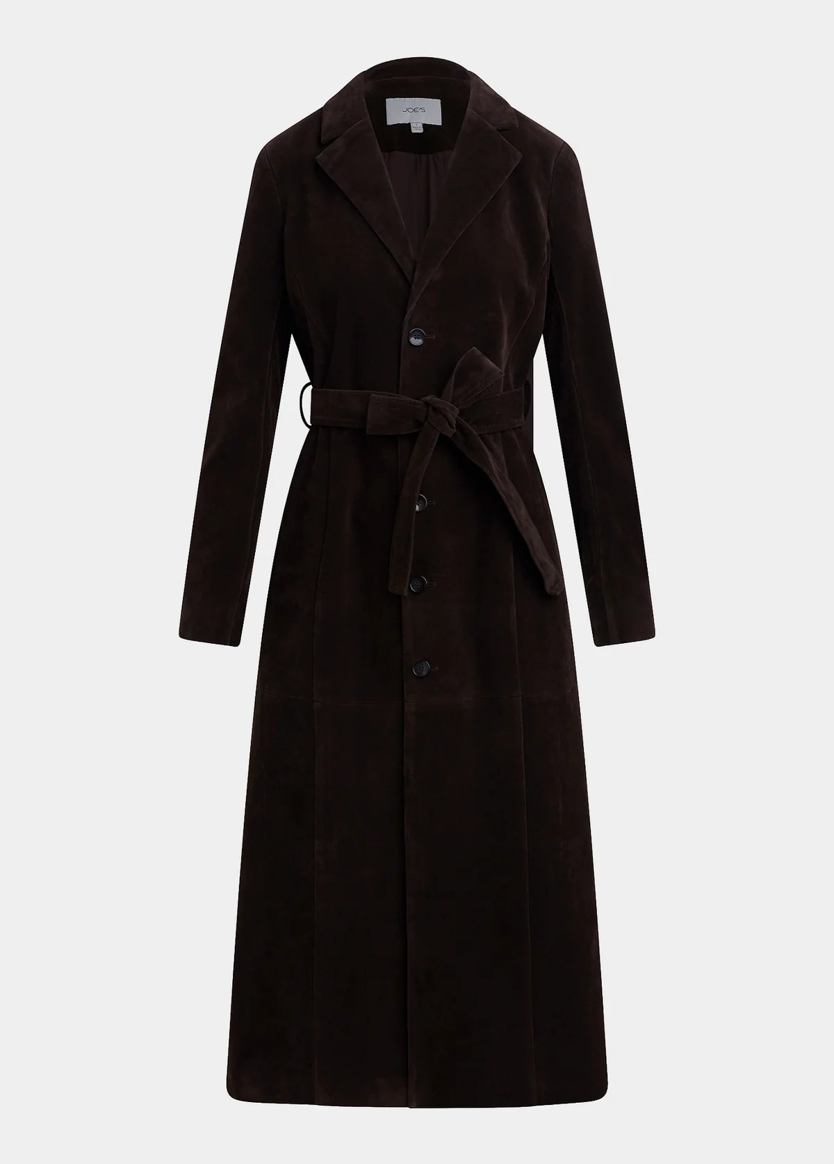 Joe's The Vegan Suede Long Coat - Dark Chocolate