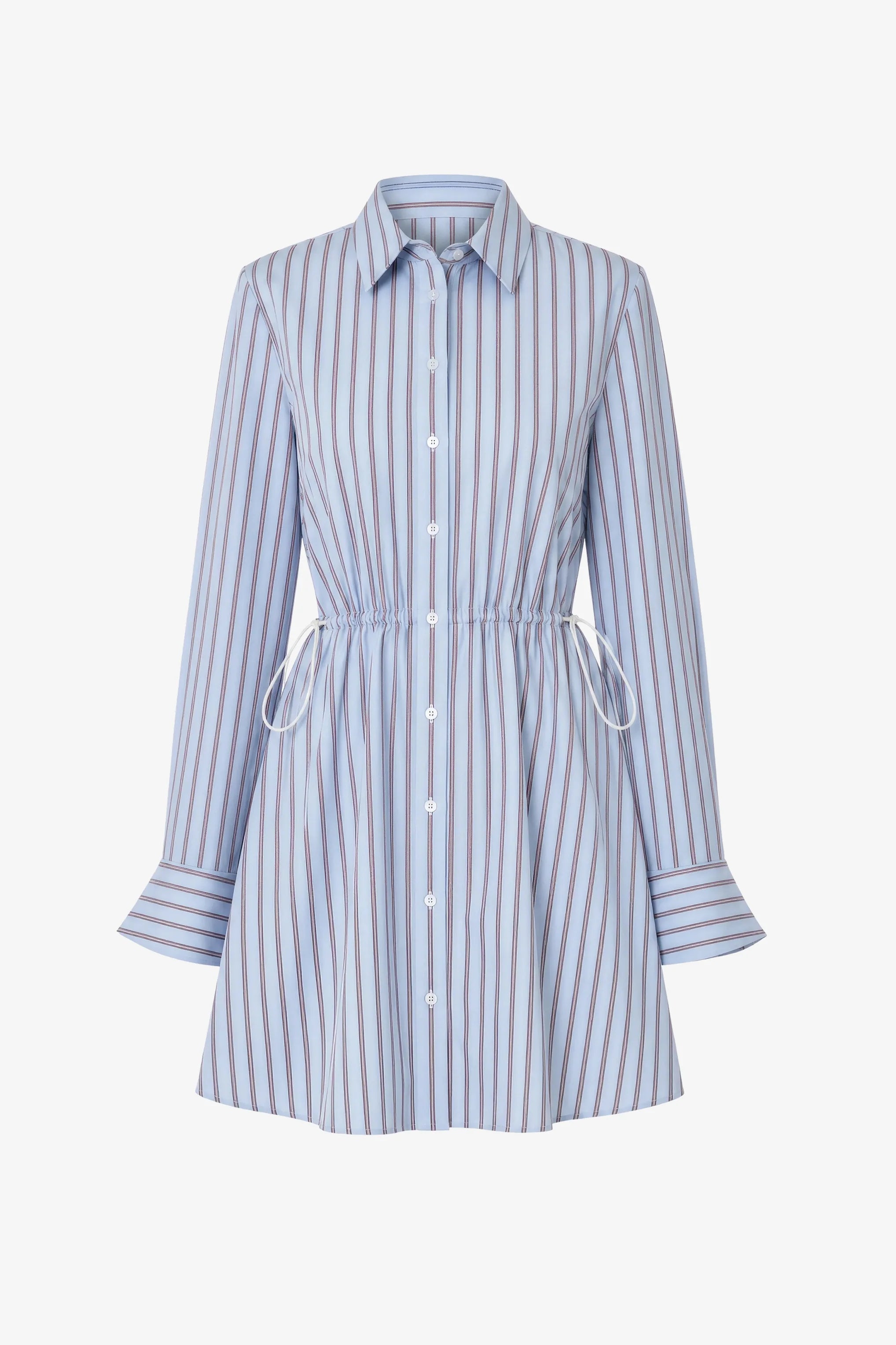 Toccin Kirby Mini Shirt Dress with Drawstring Detail