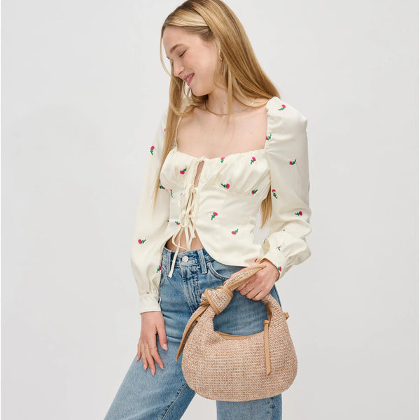 Paloma Knot Straw Crossbody