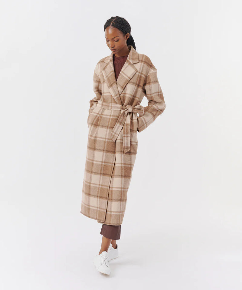 Plaid Flannel Oversized Wrap Coat