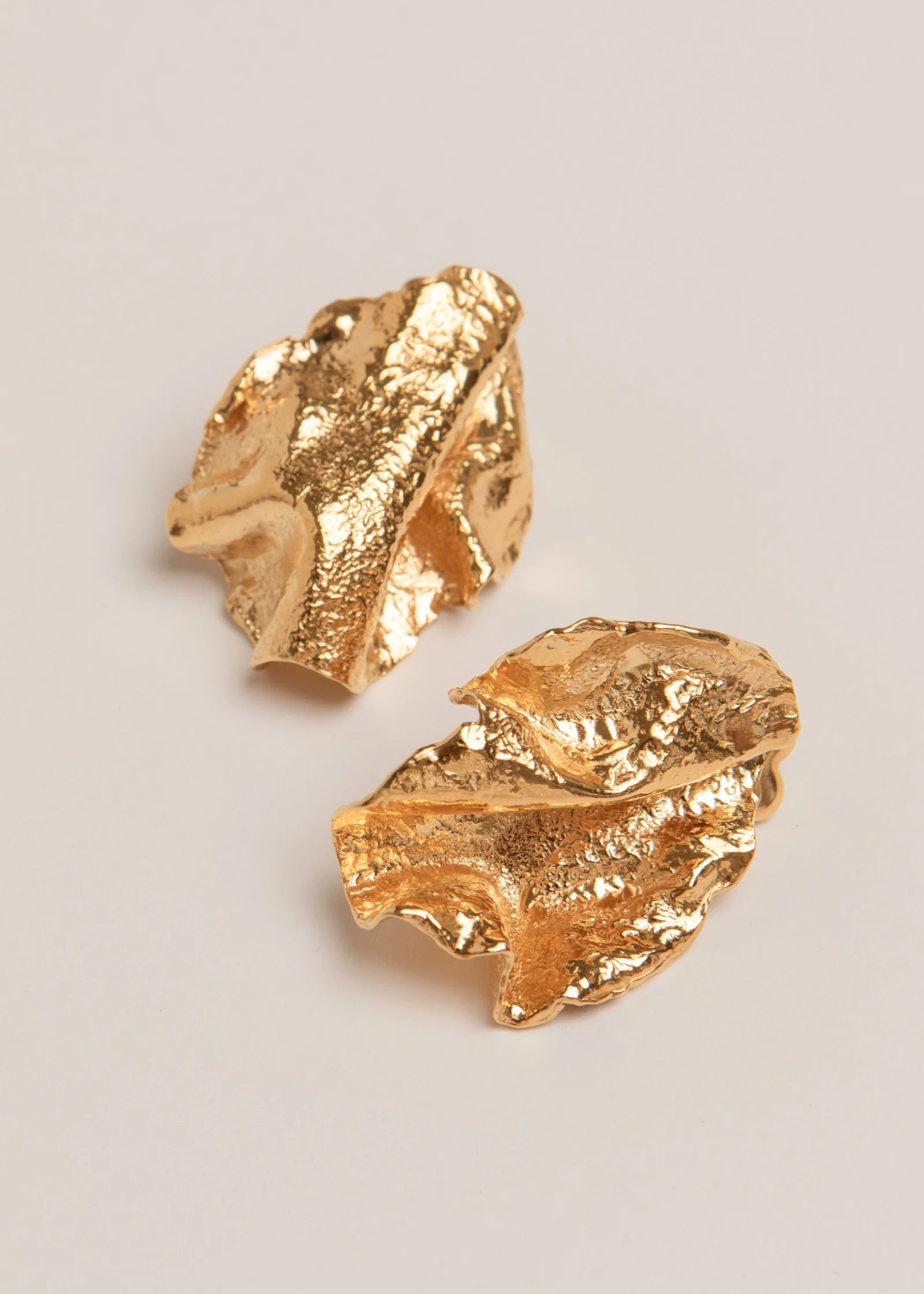 Coming Alive of Sculpture Earrings - Gold