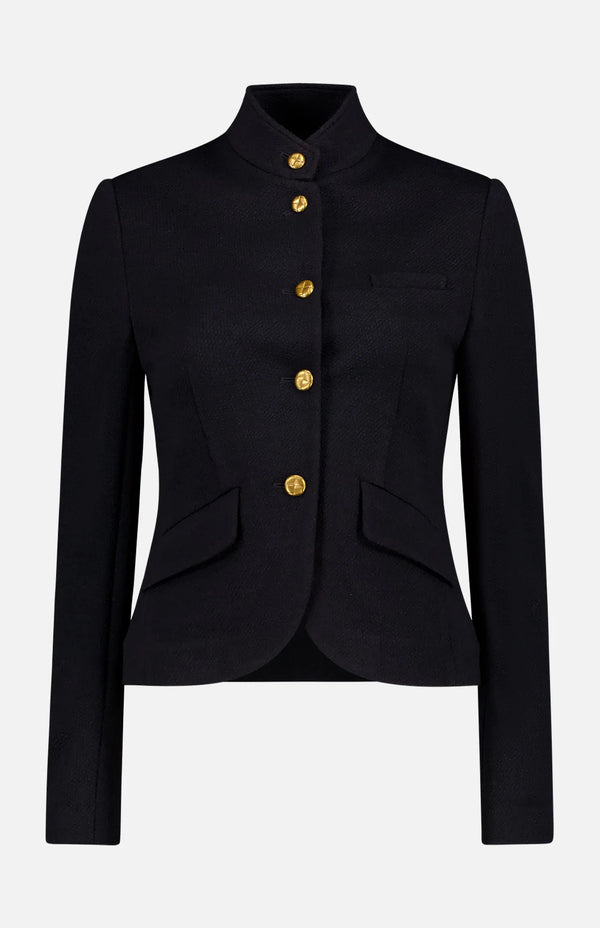 Slade Cropped Texture Blazer - Navy