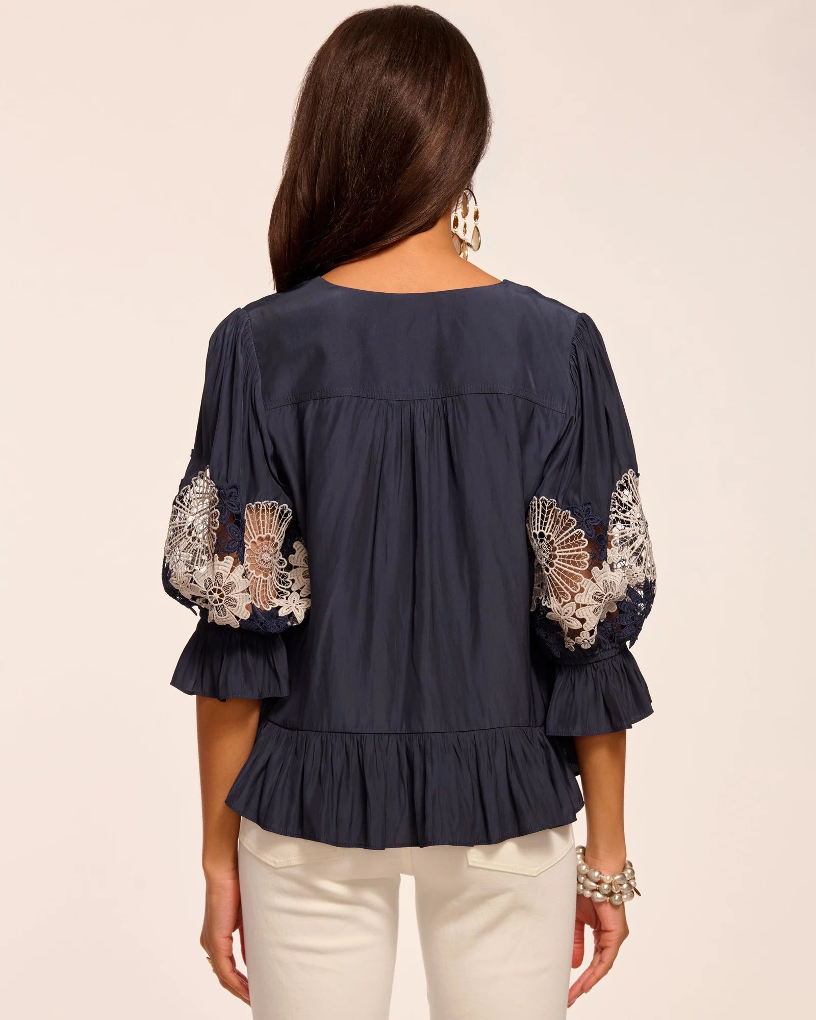 Ramy Brook Berry Embroidered Short Sleeve Blouse