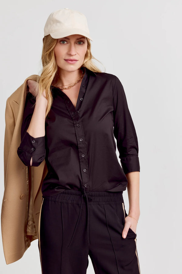 The 3/4 Sleeve Essential Icon Shirt - White, Black