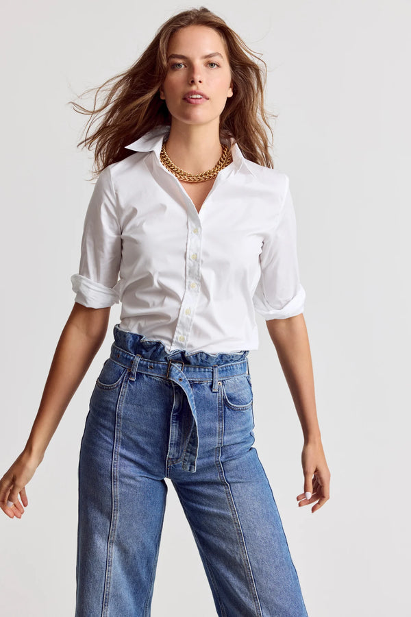 The 3/4 Sleeve Essential Icon Shirt - White, Black