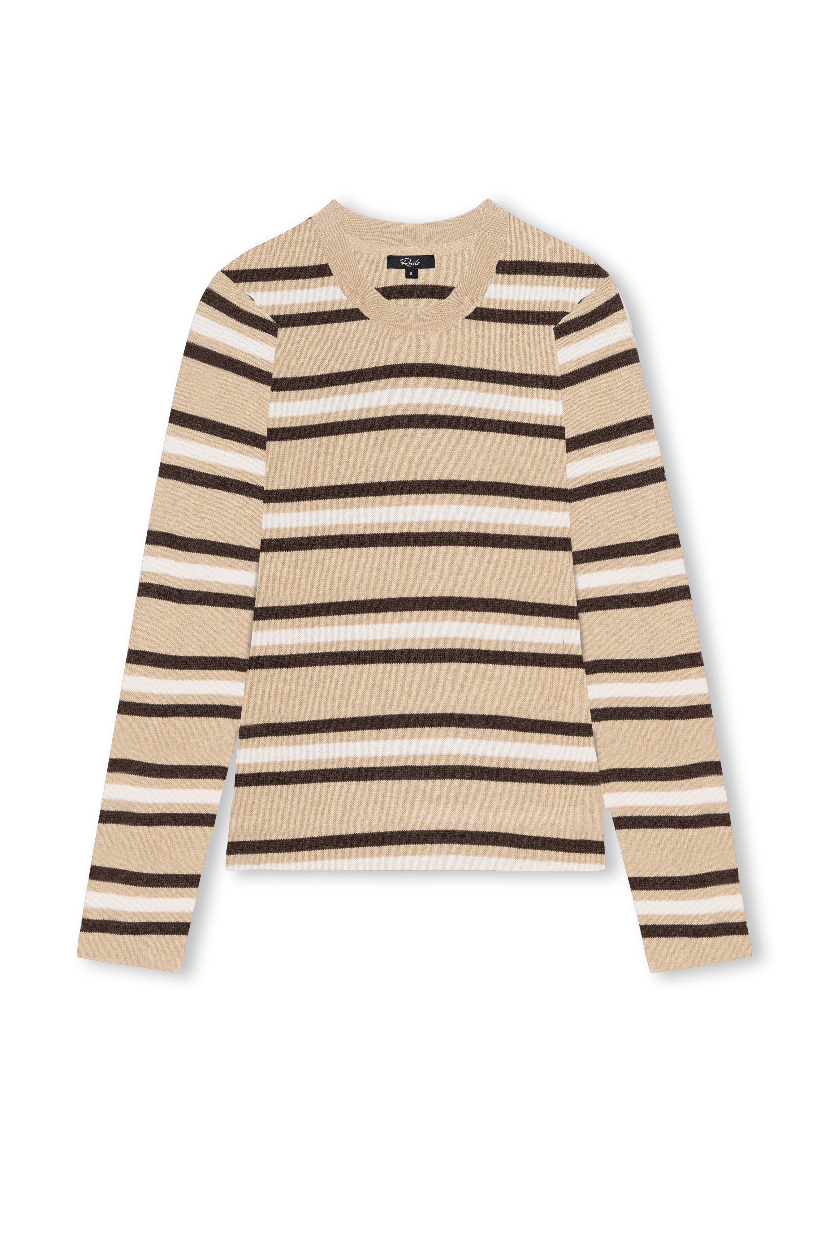 Rails Davie Long-Sleeve Stripe Sweater - Heather Oat Stripe
