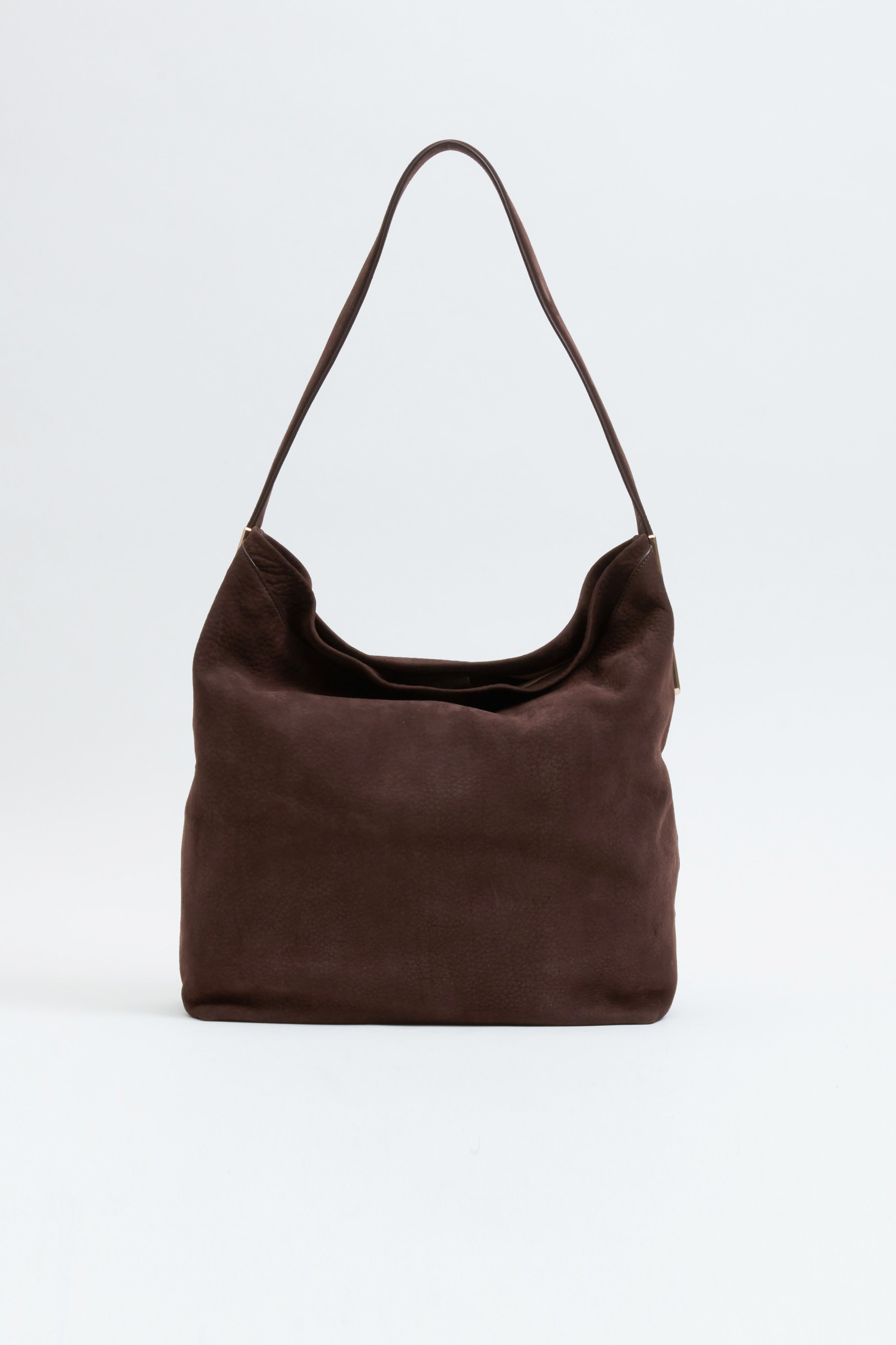 Wynn Large Suede Bucket Bag - Marrone