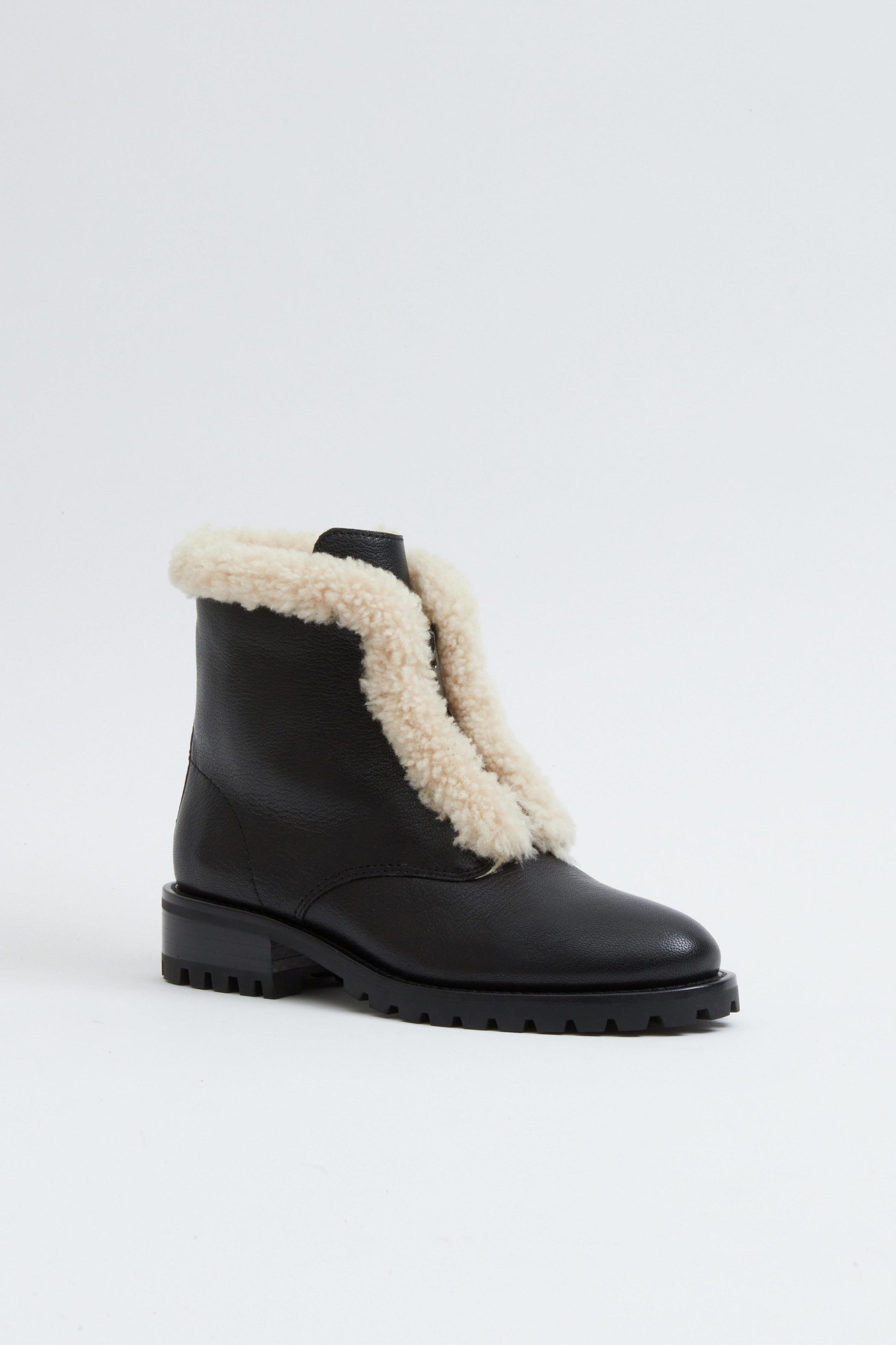 Noah Shearling Lug Zip Boot