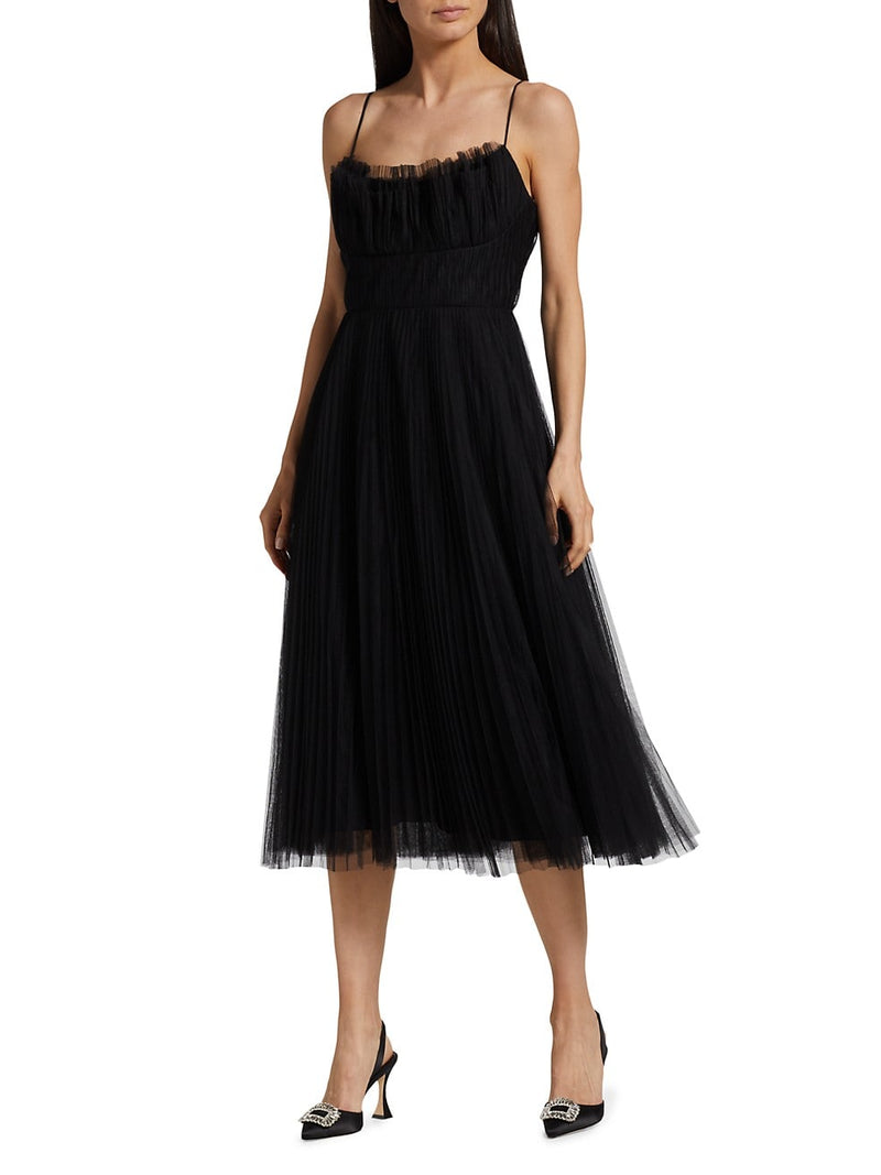 Sleeveless Tulle Midi Dress