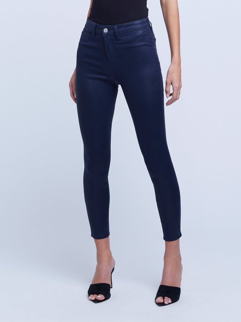 Margot H/R Skinny - Navy Coated