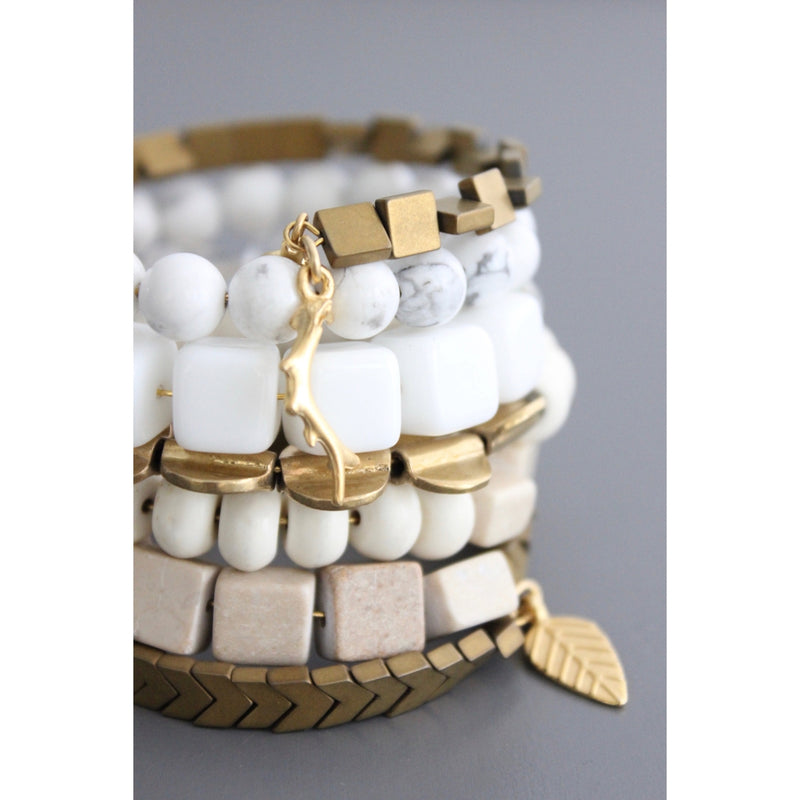Wrap Bracelet - Gold/White