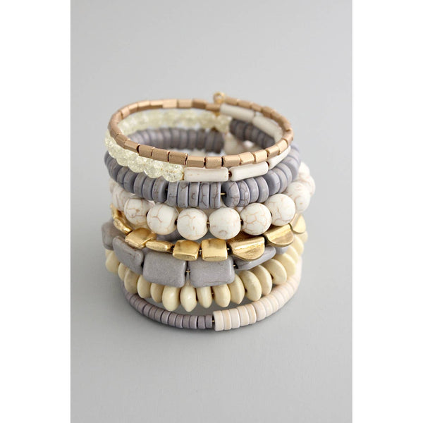 Wrap Bracelet - Grey/Gold