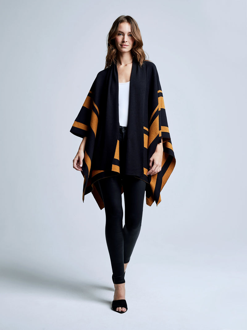 Jake Bordered Stripe Cape