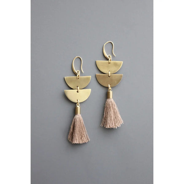 Half Moon Tassel Earring