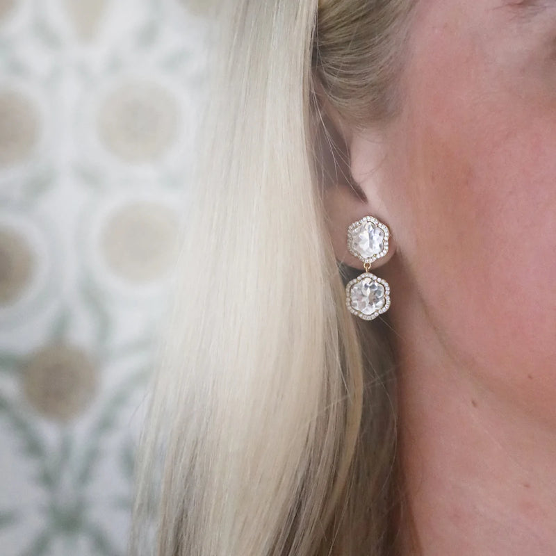 Crystal Flower Drop Earring