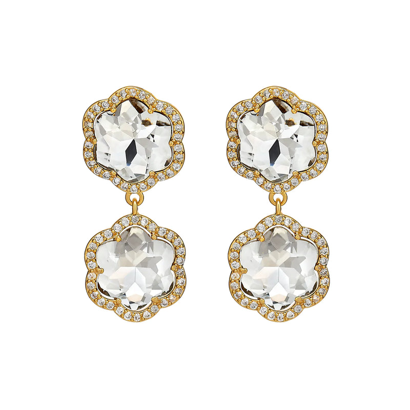 Crystal Flower Drop Earring
