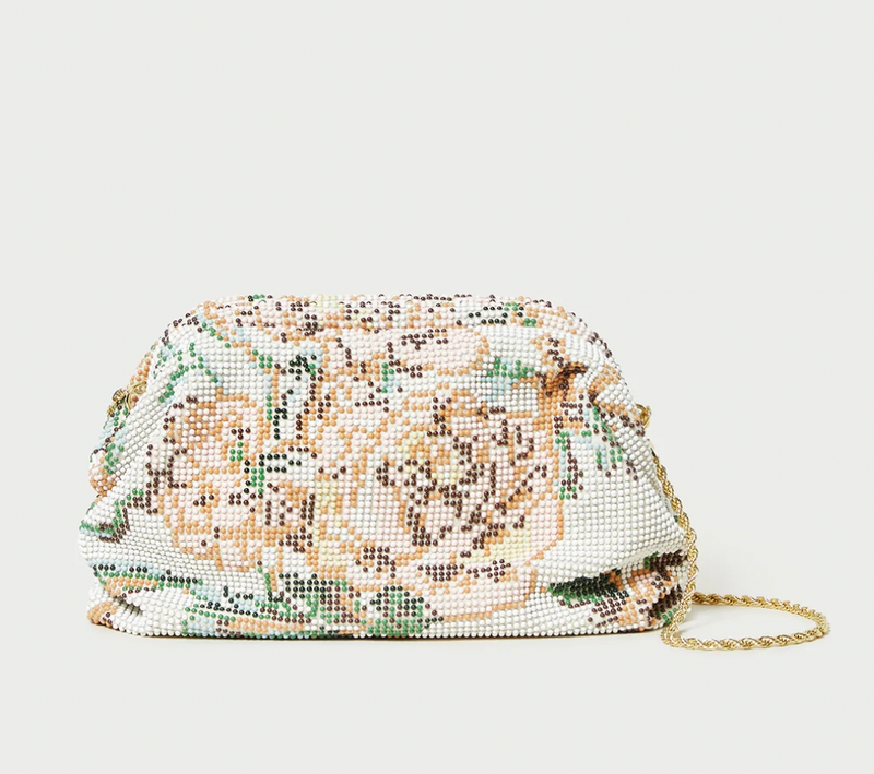 Doreen Frame Pouch - Cream Botanical Floral