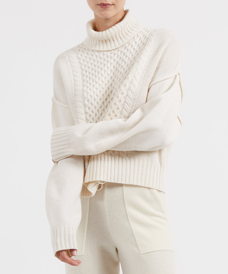 Merino Wool Cable Knit Turtleneck