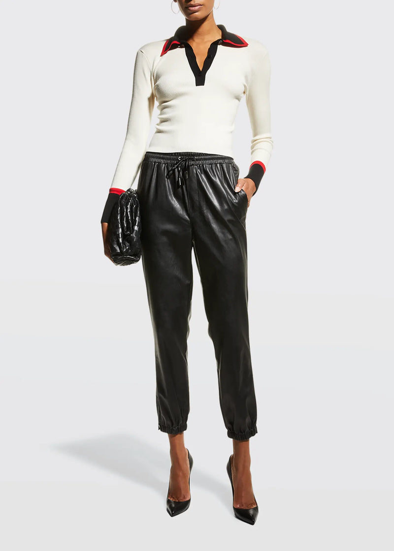 Pia Ribbed Polo Knit Sweater