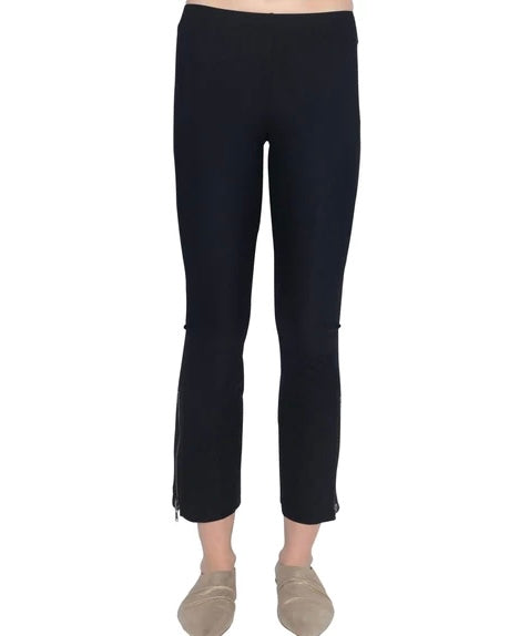 Zipper Tech Stretch Crop Pant - Black