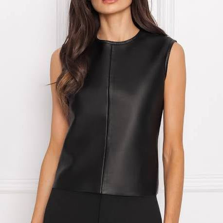Sofia Leather Shell Top