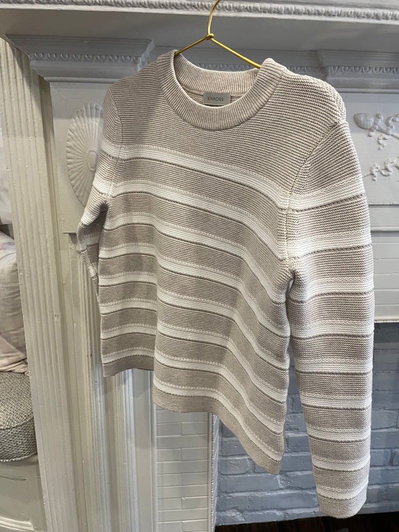 Champagne/White Stripe Crew