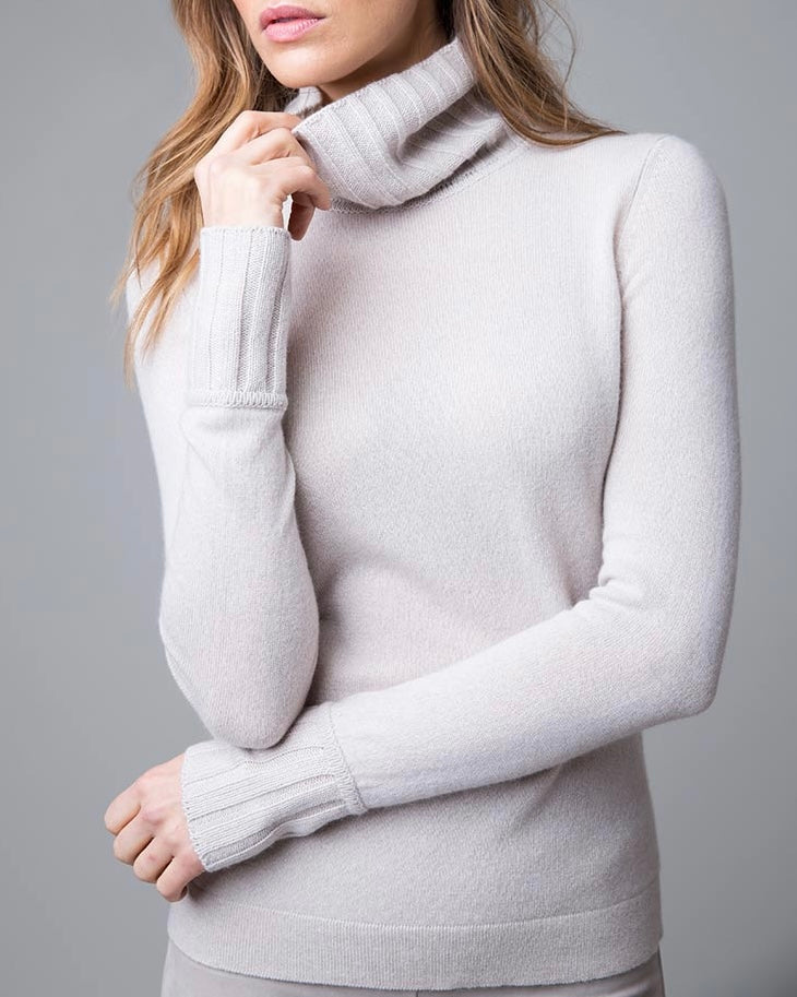Chunky Trim T-Neck Sweater as