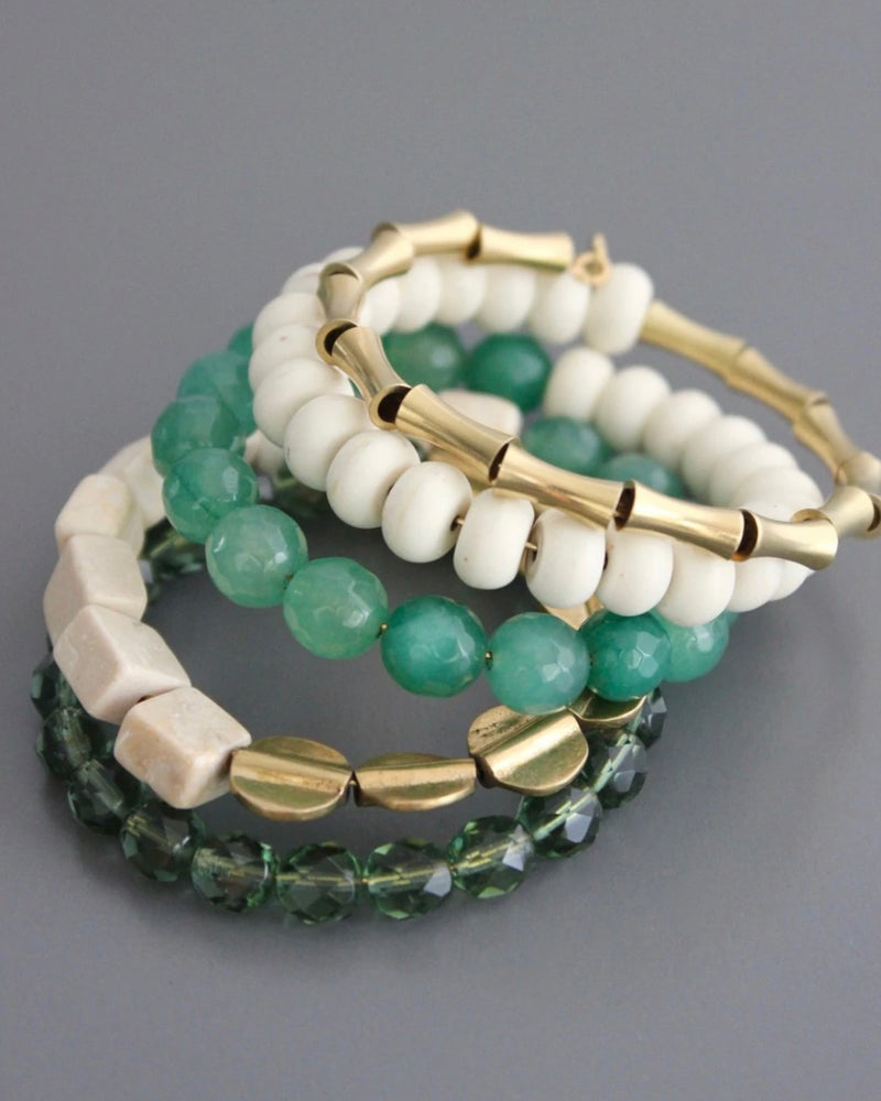 Wrap Bracelet - Green/White