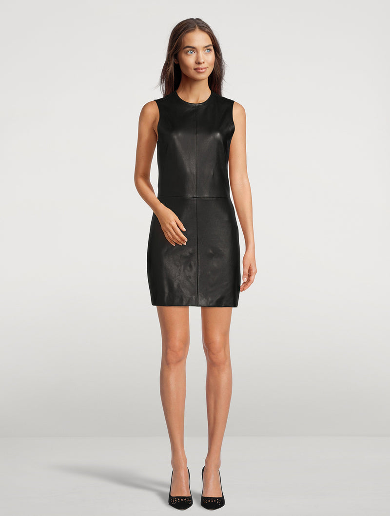 Desta Faux Leather Shift Dress