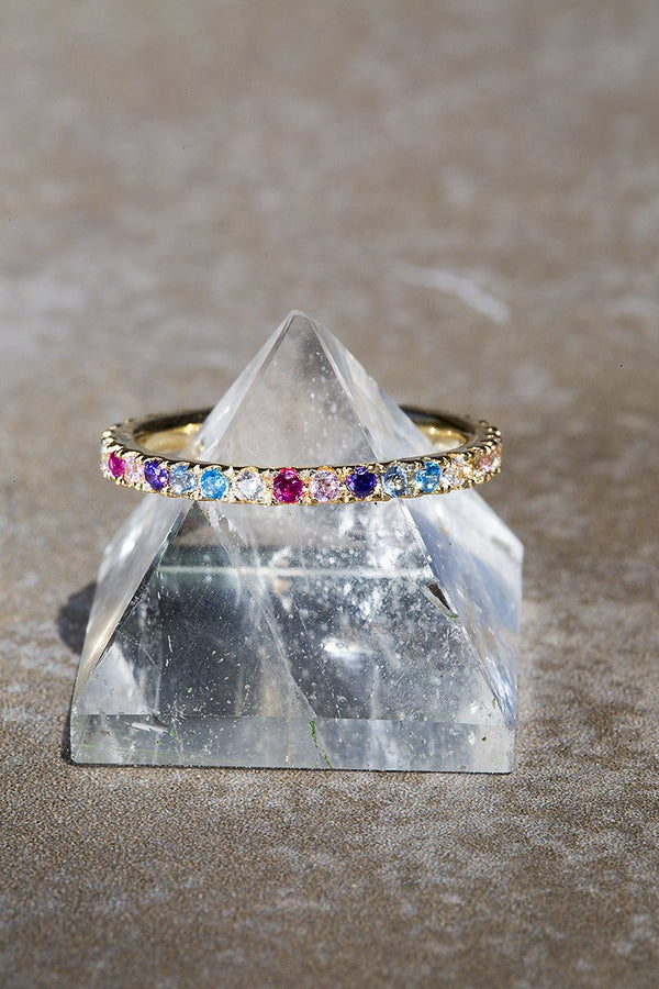 Rainbow Stack Eternity Band