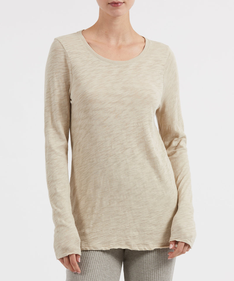 Slub Jersey L/S Destroyed Crew - Sparrow