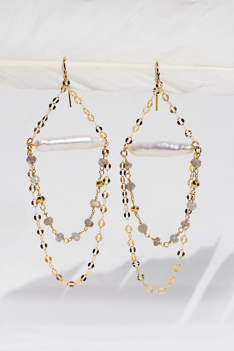 Waves Pearl Earrings